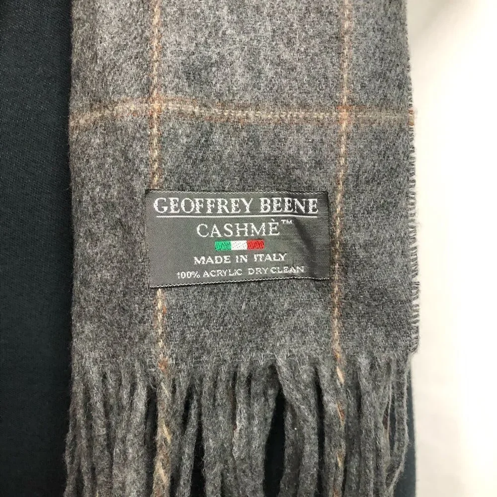 Geoffrey‎ Beene Gray Plaid Scarf